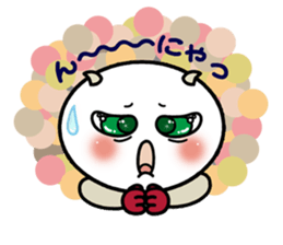 White circle No.2 Green eyes. sticker #8551693