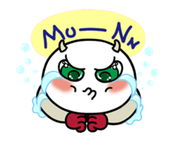 White circle No.2 Green eyes. sticker #8551698