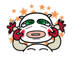 White circle No.2 Green eyes. sticker #8551700