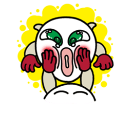 White circle No.2 Green eyes. sticker #8551701