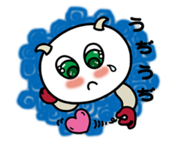 White circle No.2 Green eyes. sticker #8551709