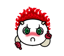 White circle No.2 Green eyes. sticker #8551714