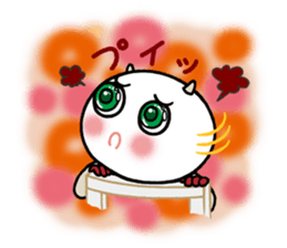 White circle No.2 Green eyes. sticker #8551716