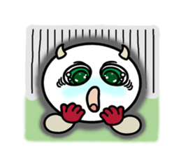 White circle No.2 Green eyes. sticker #8551721