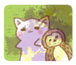 I love cats and Owl sticker #8552182