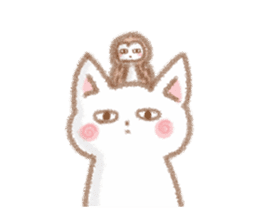 I love cats and Owl sticker #8552206
