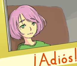 Cute Girl with Spanish sticker #8555637