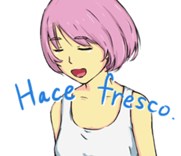 Cute Girl with Spanish sticker #8555639