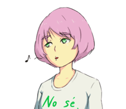 Cute Girl with Spanish sticker #8555654