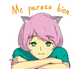 Cute Girl with Spanish sticker #8555655