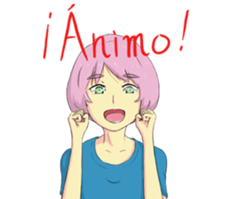 Cute Girl with Spanish sticker #8555658