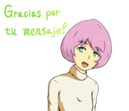 Cute Girl with Spanish sticker #8555659