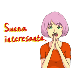Cute Girl with Spanish sticker #8555663