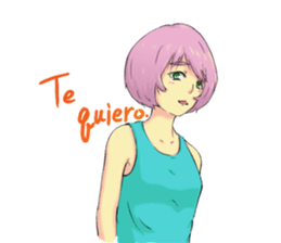 Cute Girl with Spanish sticker #8555672