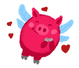 Pink Flying Pics Fun Set sticker #8556240