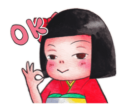 Japanese girl OKIKU sticker #8560226