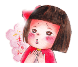 Japanese girl OKIKU sticker #8560230