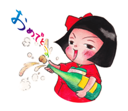 Japanese girl OKIKU sticker #8560239