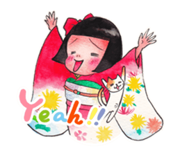 Japanese girl OKIKU sticker #8560240