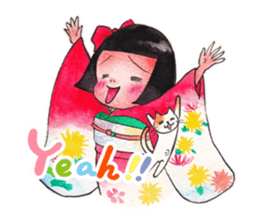 Japanese girl OKIKU sticker #8560240
