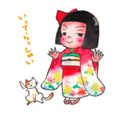 Japanese girl OKIKU sticker #8560241