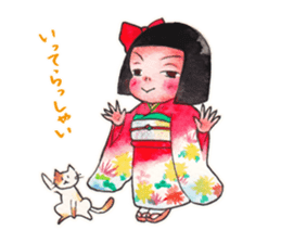 Japanese girl OKIKU sticker #8560241
