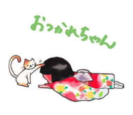 Japanese girl OKIKU sticker #8560242