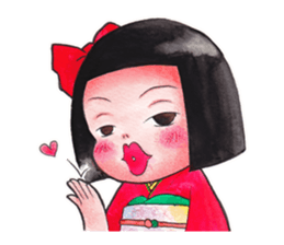 Japanese girl OKIKU sticker #8560257