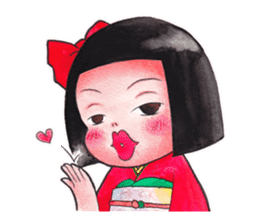 Japanese girl OKIKU sticker #8560257