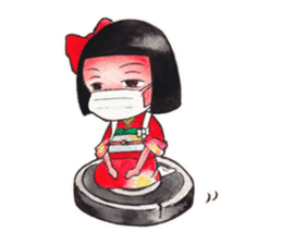 Japanese girl OKIKU sticker #8560260