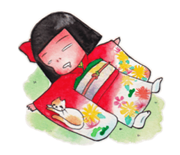Japanese girl OKIKU sticker #8560261