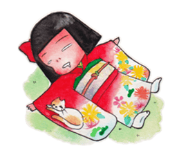 Japanese girl OKIKU sticker #8560261