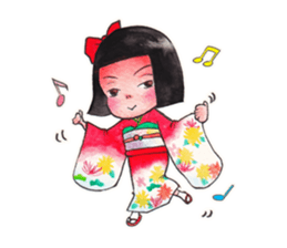 Japanese girl OKIKU sticker #8560264