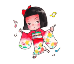 Japanese girl OKIKU sticker #8560264