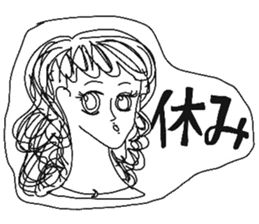 Beautiful stylish bumbling woman sticker #8565066