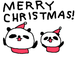 Big font winter panda sticker. sticker #8565679