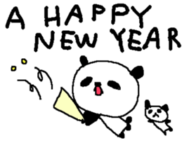 Big font winter panda sticker. sticker #8565688