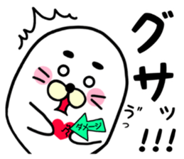 white white azarashi sticker #8568469