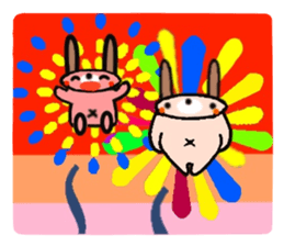 Samurai cat and Rabbit us sticker #8572767