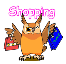 Cute horned owl 2 sticker #8572949