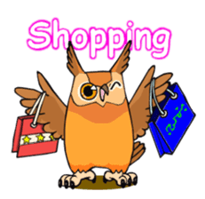 Cute horned owl 2 sticker #8572949