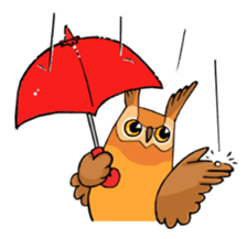 Cute horned owl 2 sticker #8572953