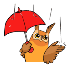 Cute horned owl 2 sticker #8572953