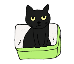 Talkative black cat sticker #8573681