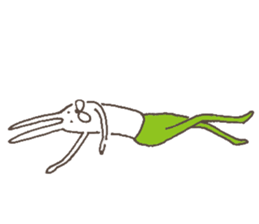 The rabbit in tights 5 sticker #8574183