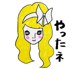 Flashy female sticker of a Kansai accent sticker #8578828