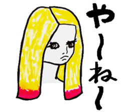 Flashy female sticker of a Kansai accent sticker #8578832