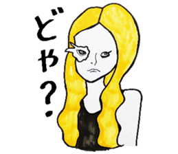 Flashy female sticker of a Kansai accent sticker #8578833