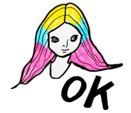 Flashy female sticker of a Kansai accent sticker #8578835