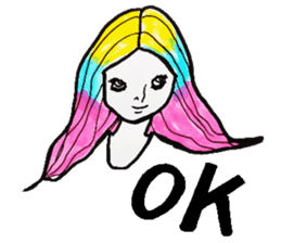 Flashy female sticker of a Kansai accent sticker #8578835